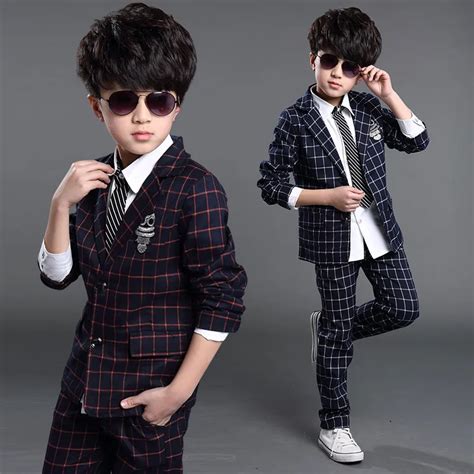 Formal Childrens Suits Clothing Set Boys 2 Pieces Coatpants 150 160