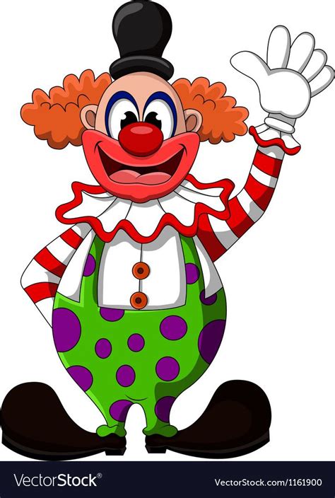 A Cartoon Clown Waving And Smiling