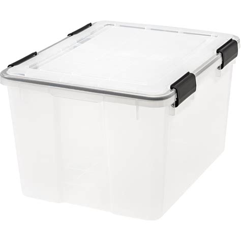 If security is a priority, iris has got you covered. IRIS 46-Qt. Weathertight Storage Box in Clear (6-Pack ...