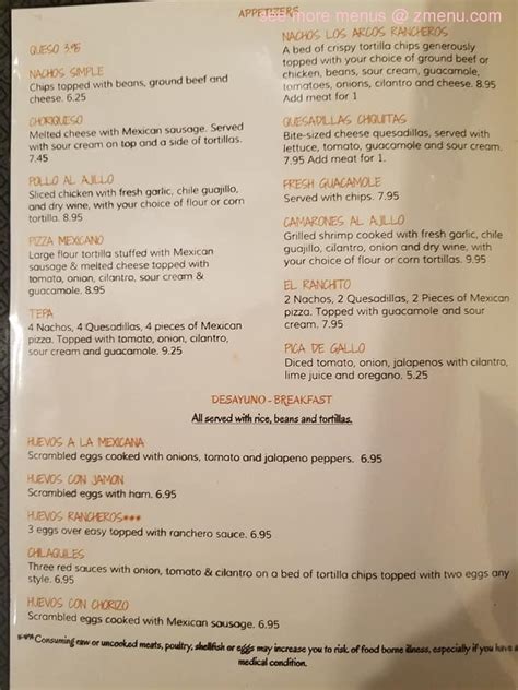 When you want mexican food in downtown iowa city that's not just burritos or fusion. Online Menu of Los Arcos Mexican Restaurant Restaurant ...