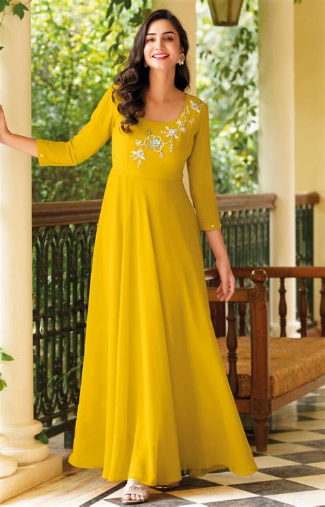 Haldi Function Dress Yellow Outfit For Women