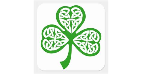 Celtic Knot Shamrock Square Sticker Zazzle