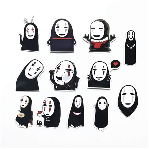 12pcs No Face Man Spirited Away Stickers Decal For For Snowboard Laptop
