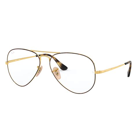 Ray Ban Rb6489 Eyeglasses In Gold Modesens