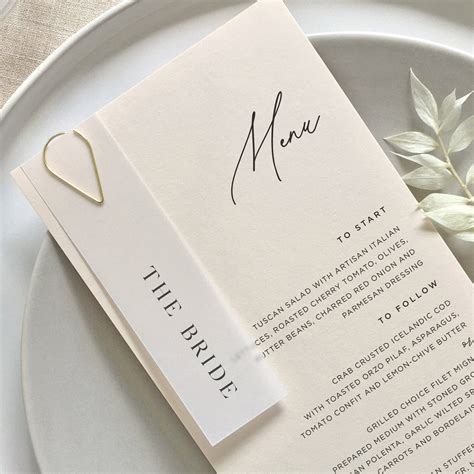 Slim Translucent Vellum Placecards With Gold Teardrop Clips Etsy Uk