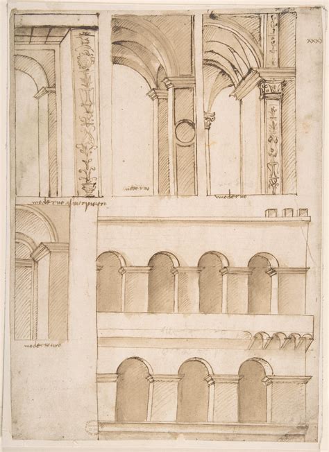 Anonymous Italian 16th Century Architecture Study Containing
