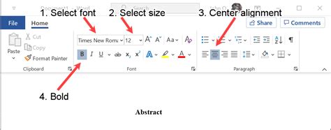 Abstract Page In Apa Format Easily Created Using Microsoft Word