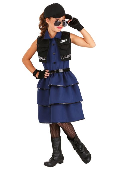 Swat Officer Girls Costume