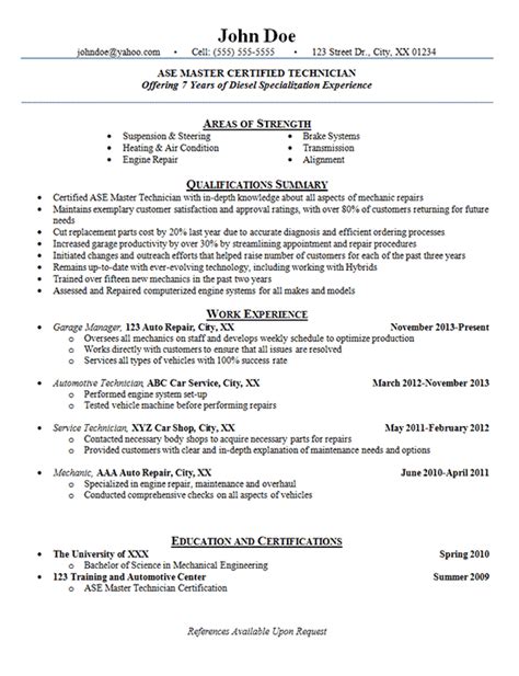 You can use this auto mechanic resume template and combine it with any other resume samples from this site in order to create your resume from scratch. Automotive Technician Resume Examples - Auto Mechanic