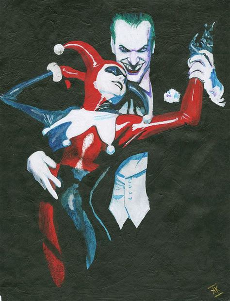 Tribute To Alex Ross Joker And Harley Painting By Kaleb Kaos Fine Art