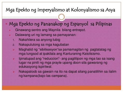 Ano Ang Masamang Epekto Ng Pagsakop Ng Mga Espanyol Sa Pilipinas