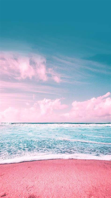 Pink Beach Wallpaper Iphone Nature Bluewallpaper