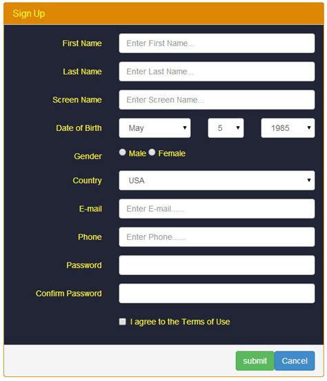 Create A Bootstrap Registration Form Psd To Html Web Development