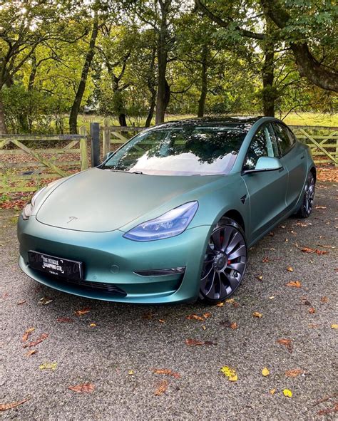 Tesla Model 3 Matte Pine Green Personal Wrapping Project