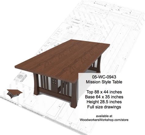 Mission Style Dining Table Woodworking Plan Woodworkersworkshop