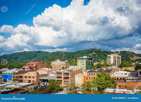 View Of Buildings In Downtown And Town Mountain In Asheville N Stock
