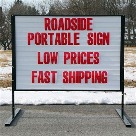 Portable Roadside Sign Sturdy Adjustable Steel Frame Rs22