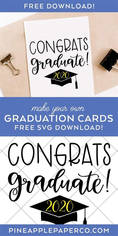Free Congrats Graduate Svg File Pineapple Paper Co