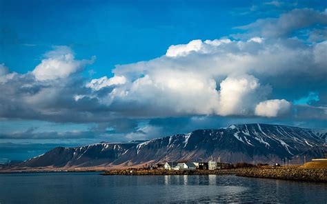 Reykjavik Iceland Water Clouds Town Mountains Hd Wallpaper Peakpx