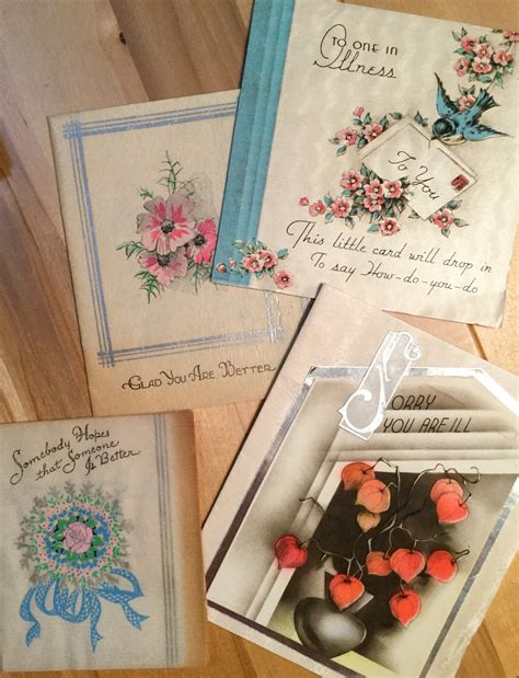 The Literate Quilter Vintage Get Well Greeting Cards