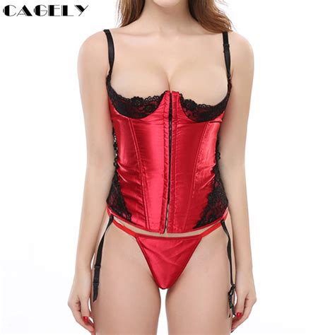Sexy Rosered Underwire Corset With Black Lace Applique Satin Bustier Hook Eyes Boned Corselet