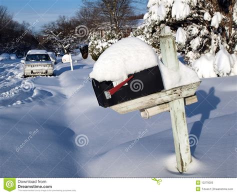 Snow Covered Mailbox Stock Image Image Of Residence 12270003