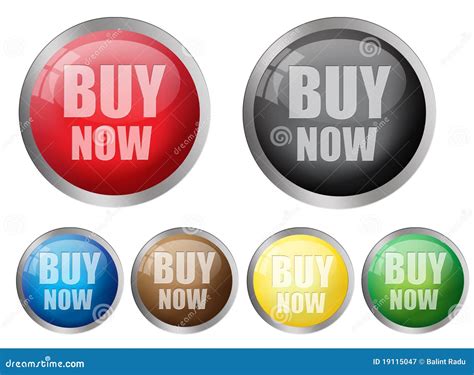 Buy Now Buttons Stock Illustration Illustration Of Metallic 19115047