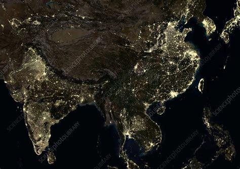 Asia At Night Satellite Image Stock Image C0249383 Science