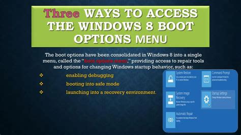 Ppt Three Ways To Access The Windows 8 Boot Options Menu Powerpoint