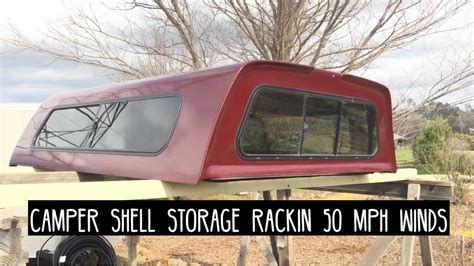 Diy Camper Shell Storage Rack Update 50mph Winds Youtube