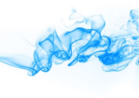 Blue Smoke Abstract On White Background Ink Water On White Photo