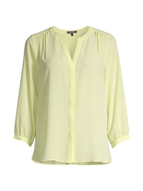 Shop Nydj Pin Tucked Button Front Blouse Saks Fifth Avenue