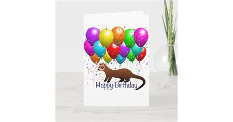 Happy Birthday Ferret Card Zazzle
