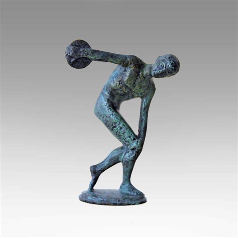Discus Thrower Athlete Bronze Greek Statue Ancient Greece Olympic