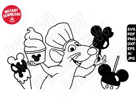 Ratatouille SVG Disneyland Snacks Svg Dxf Png Clipart Cut Etsy Denmark