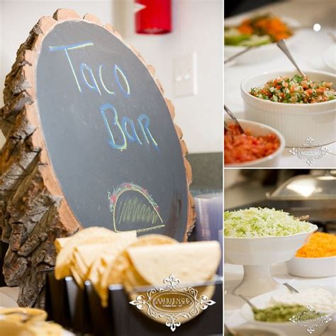 This taco bar menu will help you make 100 tacos for your guests! Graduation Taco Bar Ideas | Taco Bar! Love the sign on the wood! :) | Taco bar, Taco bar wedding ...
