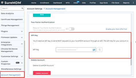 How To Find Out The Api Key For Your Suremdm Account 42gears