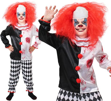 Childs Killer Clown Costume Boys Girls Horror Scary