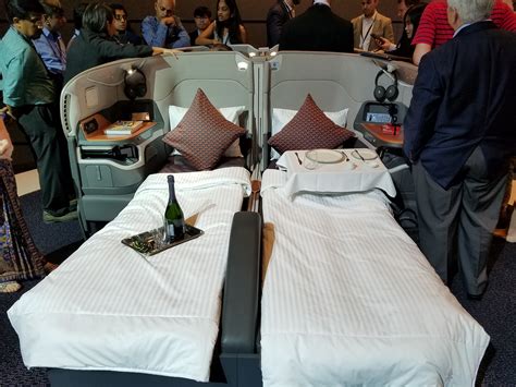 There are 60 seats in two cabins, in a 1+2+1 format, all on the upper deck. Singapore Airlines Introduced New Double Beds In Business ...