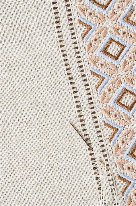 Embroidery Texture Flat Stitch And Hemstitch Stock Image Image Of