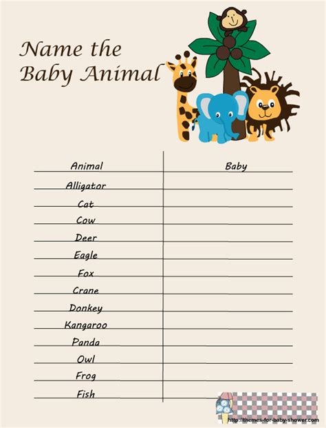 Party Supplies Jungle Baby Word Scramble Game Safari Baby Shower Game