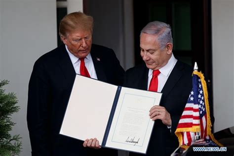 Trump Recognizes Israels Sovereignty Over Golan Heights Cn