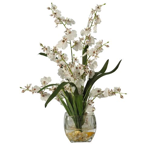 19 White Dancing Lady Orchid Arrangement In Vase Michaels