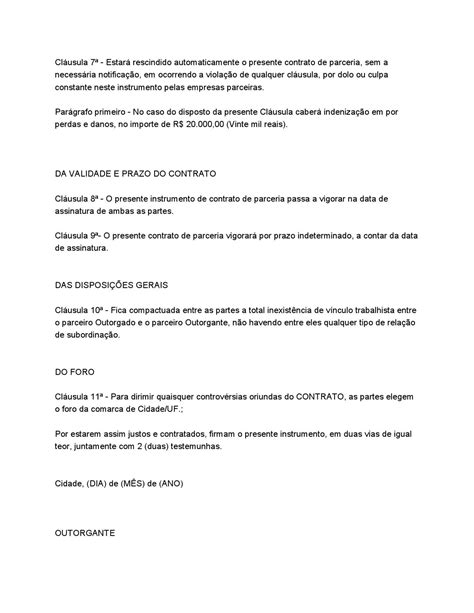 modelo contrato de parceria comercial 07 02 2014 by gabriel homem correa issuu