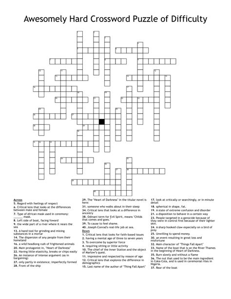 Entlassen Schwert Bevorzugte Behandlung Difficult Crossword Puzzles