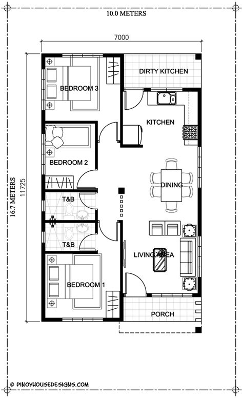 Simple Three Bedroom Bungalow House Plan My Home My Zone