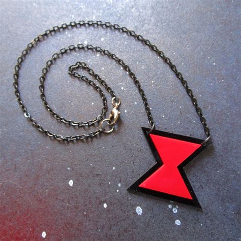 Black Widow Necklace Hourglass Symbol Logo Spider Jewelry Etsy