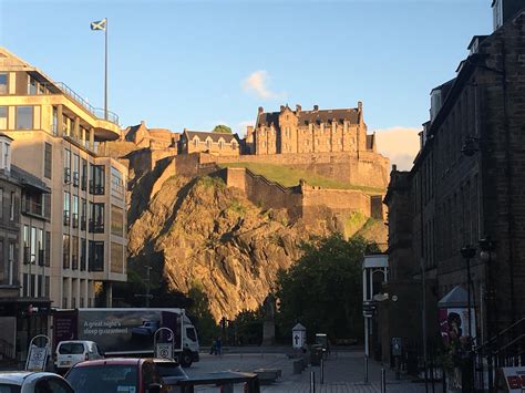 View from right outside of my hotel in Edinburgh, Scotland. View is of ...