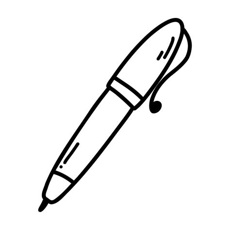 Hand Drawn Doodle Of Pen Icon Vector Sketch Illustration Of Black