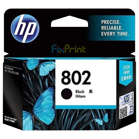 Cartridge Original Hp 802 Black Ch563zz Tinta Printer Hp Deskjet 1000